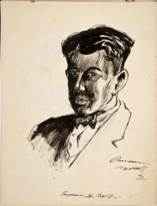 "Impression of Myself": self portrait of Duncan McPhee (Archives New Zealand)