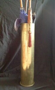 An umbrella stand made from an WW1 artillery shell casing