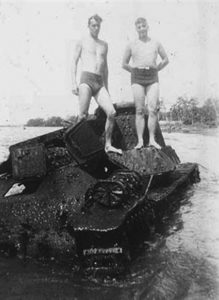 Japanese tank trapped by the tide: picture courtesy of Pacific Wrecks