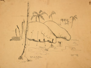 "Blimps by the beach, Point Cruz, Guadalcanal" 1944