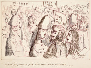 "Actually officer, it's violent non-violence!..." (Archives New Zealand)