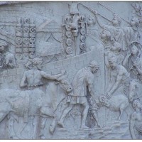 Animals being prepared for sacrifice