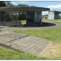 The guns at Castor Bay today. The area was named Kennedy Park after the president's assassination