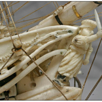 Detail of model sailing ship