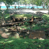 Remains of landing craft near Lunga Beach