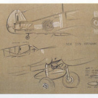 Conte drawings of aircraft details