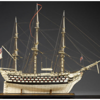 Model of sailing ship by French prisoner