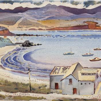 "Moeraki Beach Scene" (1934) (Auckland Art Gallery Toi O Tamaki)
