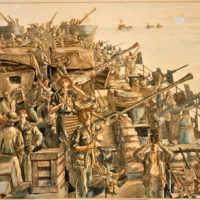 "Scene on Landing Craft" (Archives New Zealand)