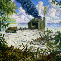 "Trucks Emptying From LST" (Archives New Zealand"