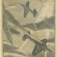 Night Fighters battle over London: dated 1 September 1942