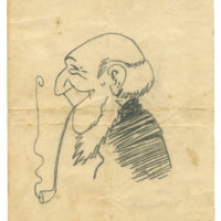Catrtoon drawing of old man with pipe