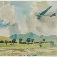 "Parachute Drop, New Caledonia" (Dunedin Public Art Gallery)