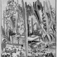 A.O. Pollock: Ford 4 X 4 insecticide spray unit (?) in jungle