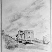A. O. Pollock: Ambulance truck on Guadalcanal