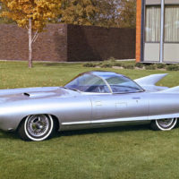 Futuristic car based on the configuration of the P-38