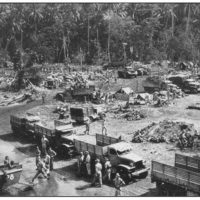 Unloading at Falamai Beach and establishing a beach-head on the island.