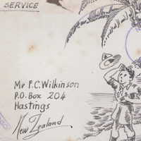Colin Wilkinson: Drawing of soldier being hit by falling coconut
