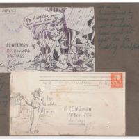 Colin Wilkinson: The lower image shows Wilkinson posting a letter on his arrival back in New Zealand