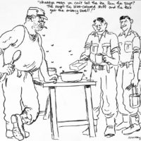 Murray Moorhead: "Waddya mean, you can't tell the tea from the soup?" (National Army Museum)