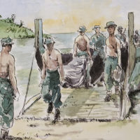 Murray Moorhead: Unloading Wounded From Landing Craft"