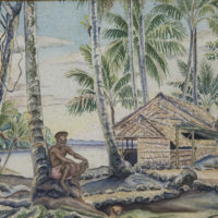 Richard Jack Hutchison: Sitting native man (New Zealand National Army Museum)