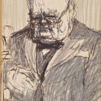 Filiks Topolski: "Portrait of Winston Churchill" 1940