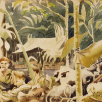 "Evening chat before retiring to foxhole, 6/11/43" (Auckland Museum/Greg Moyle Collection)